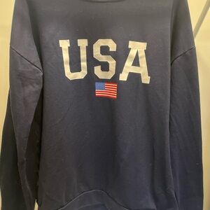 Navy USA Sweatshirt with Flag